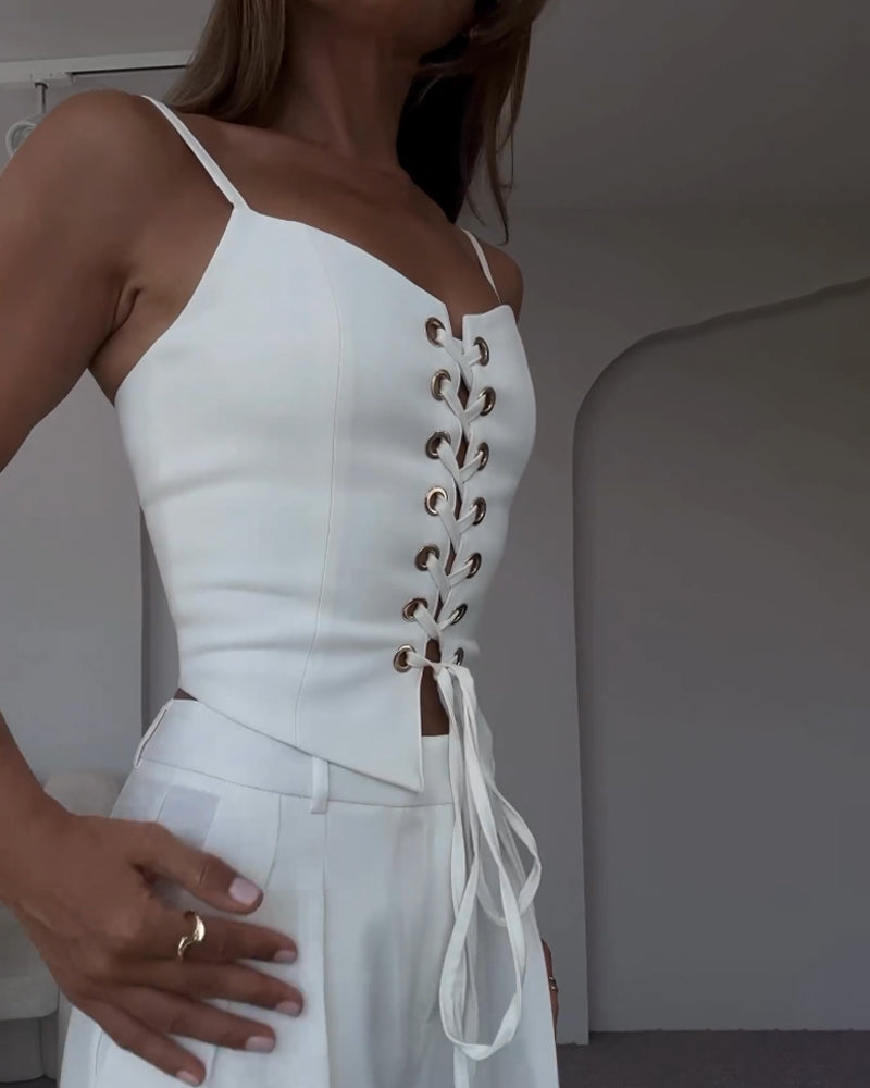 Esther Linnen Corset Set