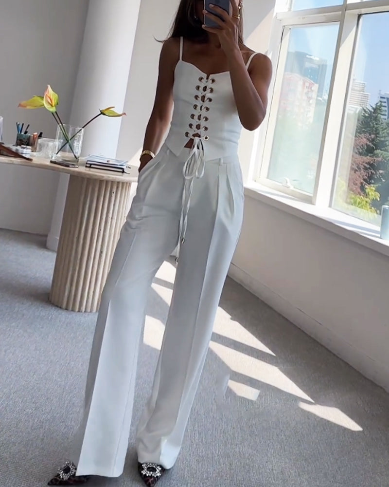 Esther Linnen Corset Set