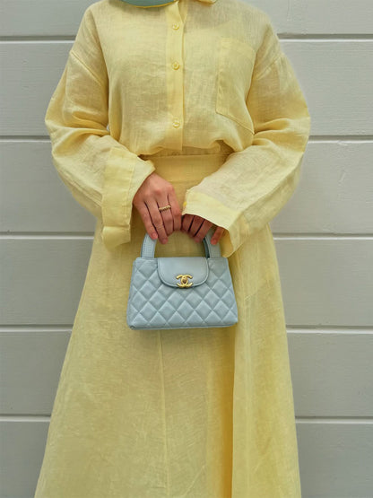 Casual cotton and linen two piece set