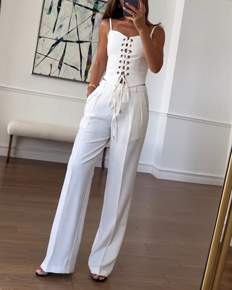 Esther Linnen Corset Set