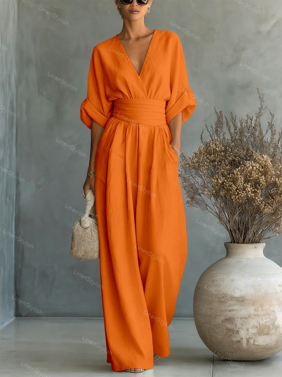 Louise | Jumpsuit van katoen linnen