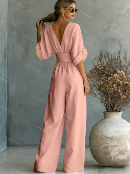 Louise | Jumpsuit van katoen linnen